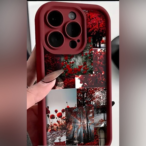 Elegant Red Floral Tpu Case For IPhone 11 Pro Max - Picture 1 of 3